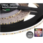 Tira LED 5 mts Flexible 24V 60W Estercha (4mm) 1330 Led SMD 2110 IP20 Blanco Frío, Serie Profesional IRC >90 Tira LED 5 mts Flexible 24V 60W Estercha (4mm) 1330 Led SMD 2110 IP20 Blanco Frío, Serie Profesional IRC >90